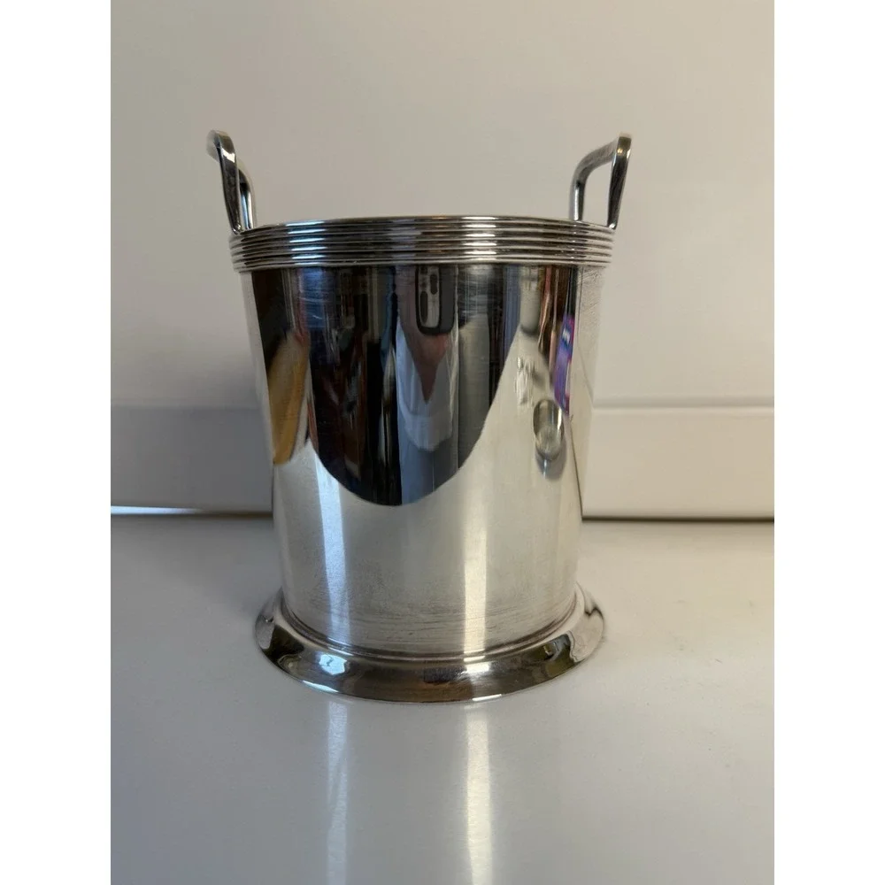Silver Plated William Sonoma Heirloom Collection Bucket Candle Holder Handles